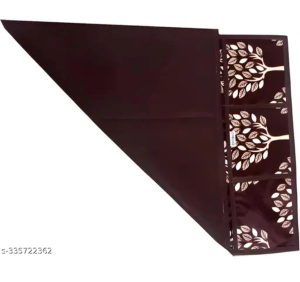 Fine Quality Refrigerator Cover for Top with 6 Utility Pockets - Brown