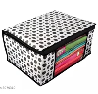 Trendy 80 GSM Non Woven Printed Saree Bag Pack of 3 - White
