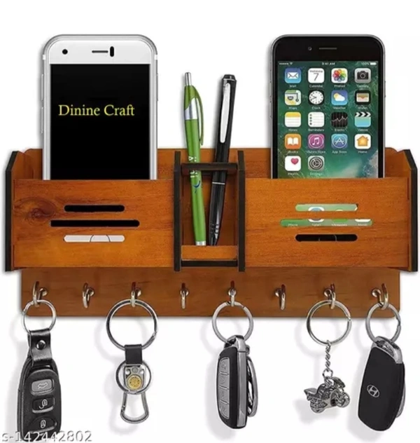 Wooden Key Holder - Brown