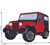 UV Printed Wooden Jeep Key Holder for Home Decor - Red