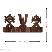 Hod Tirupati Balaji Tika Wooden Key Holder - Brown