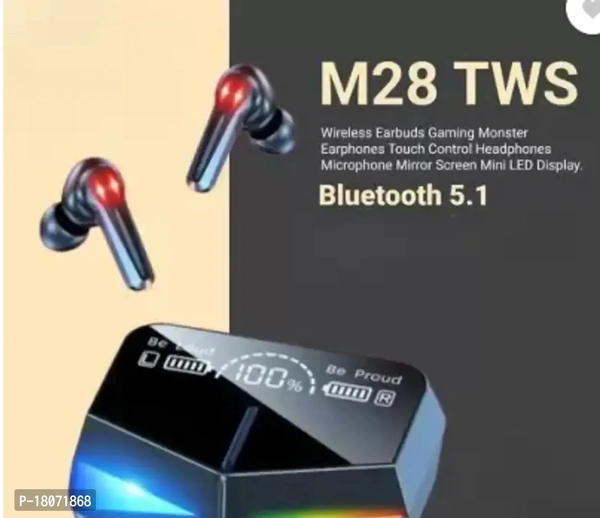 M28 TWS Bluetooth Earphone Type-C Wireless Gaming Headphones, 140H Playtime Noise Cancelling, Music Dual Mode Earbuds with