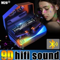 M28 TWS Bluetooth Earphone Type-C Wireless Gaming Headphones, 140H Playtime Noise Cancelling, Music Dual Mode Earbuds with