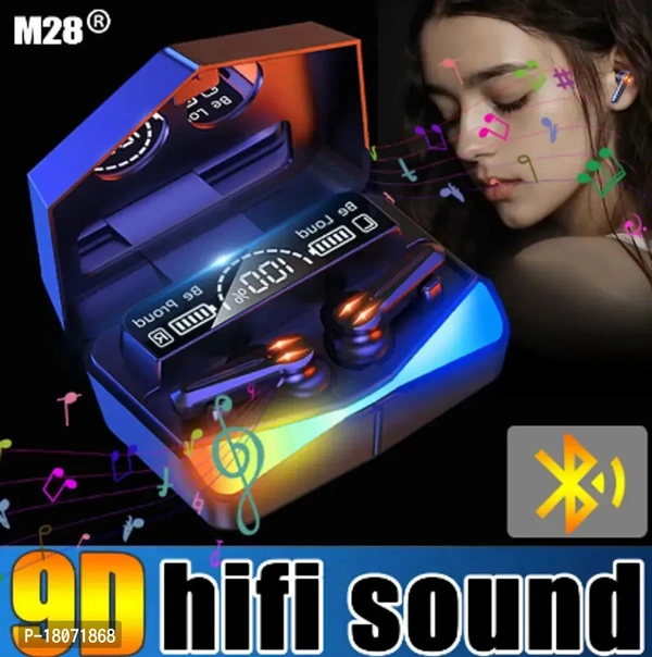 M28 TWS Bluetooth Earphone Type-C Wireless Gaming Headphones, 140H Playtime Noise Cancelling, Music Dual Mode Earbuds with