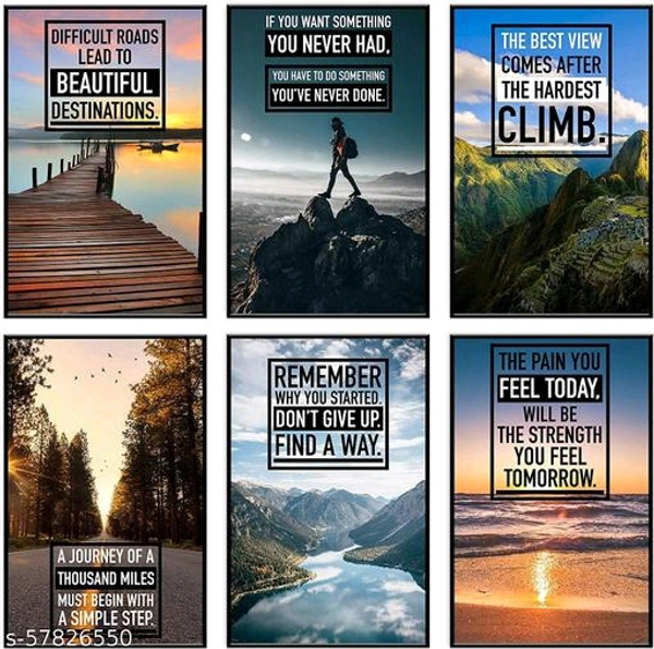 Motivational Wall Posters and Inspirational Quotes | APJ Abdul kalam, B.R. Ambedkar, Swami Vivekananda , Mahatma Gandhi | Pack of 04 Posters