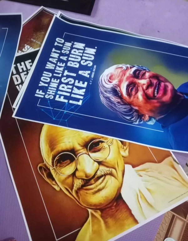 Motivational Wall Posters and Inspirational Quotes for Office, Home and gym, (APJ Abdul kalam, B.R. Ambedkar, Swami Vivekananda, Sardar Patel, Mahatma Gandhi, Rabindranath Tagore) Pack of 06 Paper Print (18 inch X 12 inch, Rolled)