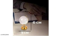 Feng Shui Crystal Globe with Golden Stand for Positive Energy, Success,Good Luck and Prosperity | Vastu Remedy for Home, Childeren Study Table & Office - 3 cm (Glass, White)