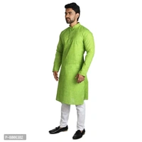 RIGAL Men's Cotton Slub Kurta Pyjama set (38, Light Green)