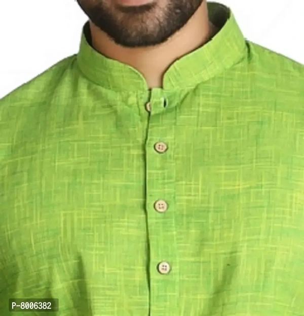 RIGAL Men's Cotton Slub Kurta Pyjama set (38, Light Green)
