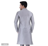 HUZUR Mens Silk Loop Button Kurta Only (XX-Large, Grey)