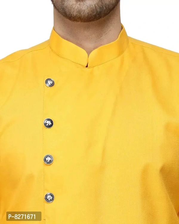 RYLEN ONNIX Men's Kurta Pyjama Cotton (Mustard, 44) - 44