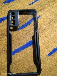 SpazyCase® Transparent Bumper Clear Back Case Cover Camera Protection For vivo Y12G (Shock Proof Black)