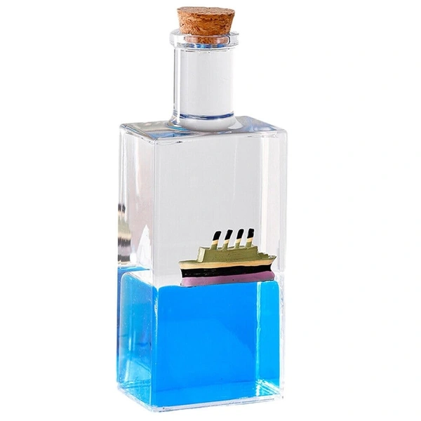 Unsinkable Wavy Floating Ship inside Cute Bottle 