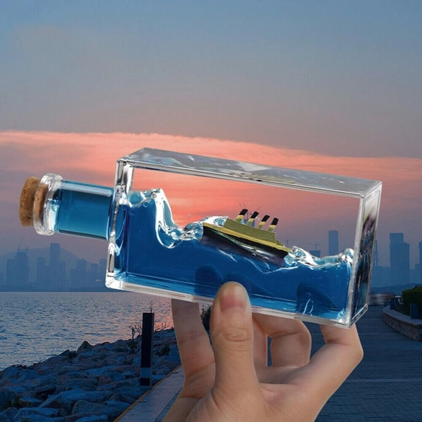 Unsinkable Wavy Floating Ship inside Cute Bottle 
