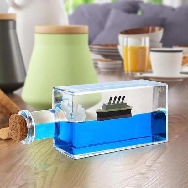 Unsinkable Wavy Floating Ship inside Cute Bottle 
