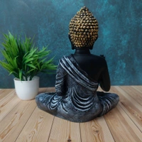 High Quality Big Sized Peacefully Sitting Black Buddha
