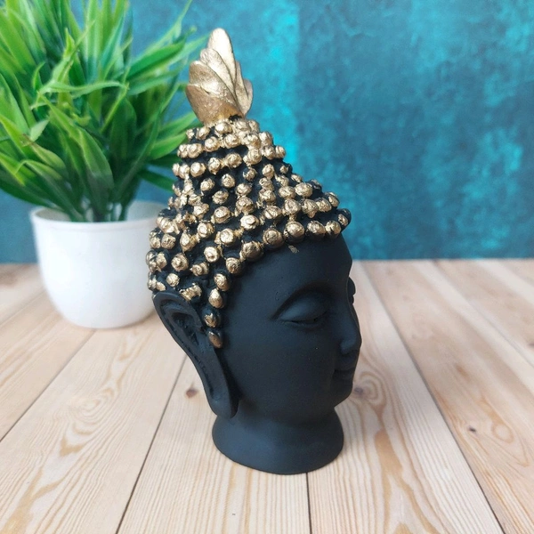 High Quality  Black And Golden Face Peaceful Buddha 