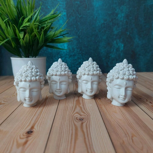 4 in 1 High Quality Cute White Pearl Colored Head Buddha Set