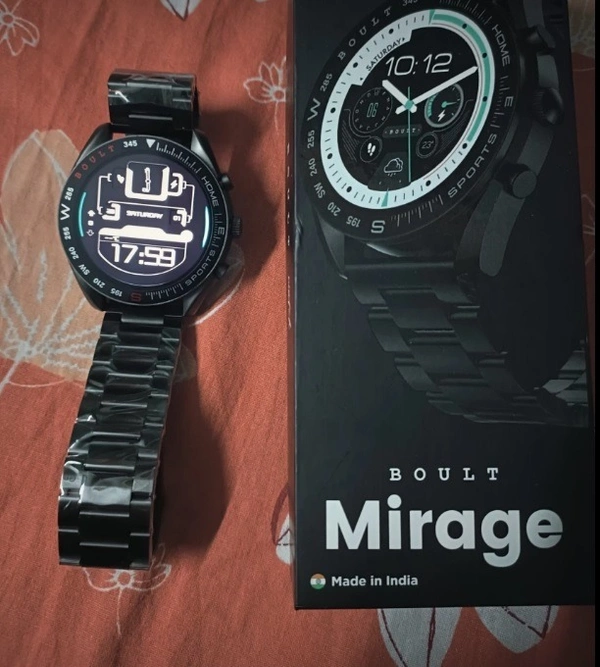 Boult Mirage 1.39" Screen, BT Calling, Working Crown, Zinc Alloy Frame, 500 Nits, SpO2 Smartwatch  (Coal Black Strap, Free Size) - FREE SIZE, Black, 1-Year manufacturing Warranty, IN BETWEEN 7 DAYS