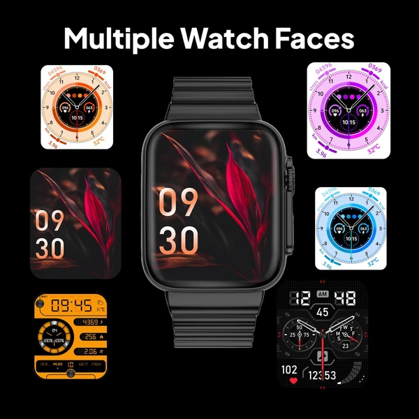 Fire-Boltt Gladiator 1.96" Biggest Display Smart Watch with Bluetooth Calling, Voice Assistant &123 Sports Modes, 8 Unique UI Interactions, SpO2, 24/7 Heart Rate Tracking (Black) - Mine black, 7 days return and replace policy available from the date of delivery, 1 year manufacturing warranty