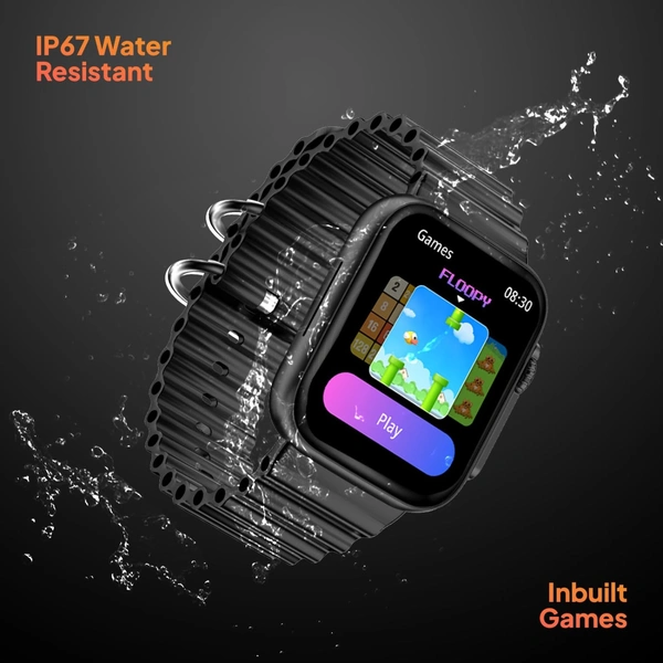 Fire-Boltt Gladiator 1.96" Biggest Display Smart Watch with Bluetooth Calling, Voice Assistant &123 Sports Modes, 8 Unique UI Interactions, SpO2, 24/7 Heart Rate Tracking (Black) - Mine black, 7 days return and replace policy available from the date of delivery, 1 year manufacturing warranty