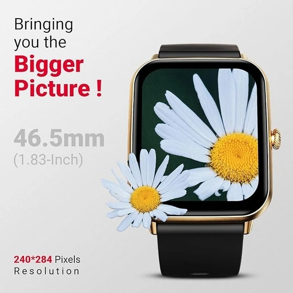 Fire-Boltt Ninja  Dual Chip Bluetooth Calling, 1.69" Display  Smart Watch (Gold Black) - STRAP SIZE-Free Size (48MM)     Display Size-1.83 inch, Gold, Black, 7 Days Service Center Replacement/Repair, Covers Manufacturing Defects Warranty Service Type Contact infocare@boltt.com to Claim Warranty. Replacement will be given by the brand against Manufacturing Defects. Covered in Warranty Manufacturing Defects Not Covered in Warranty Physical & Water Damage Domestic Warranty 1 Year