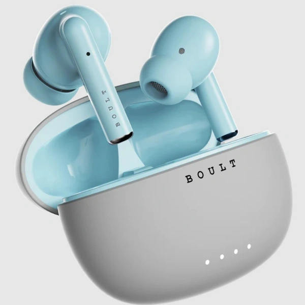 Boult W20 with Zen ENC Mic, 32H Battery Life, Low Latency Gaming, Made in India, 5.3v Bluetooth Headset  (Glacier Blue, True Wireless) - Free Size, Gray Blue, 7 days return available from the date of delivery, 6 months manufacturing warranty