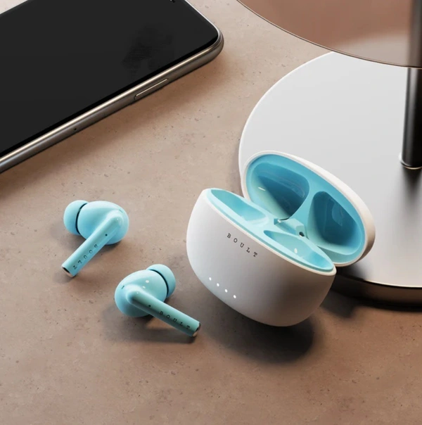 Boult W20 with Zen ENC Mic, 32H Battery Life, Low Latency Gaming, Made in India, 5.3v Bluetooth Headset  (Glacier Blue, True Wireless) - Free Size, Gray Blue, 7 days return available from the date of delivery, 6 months manufacturing warranty