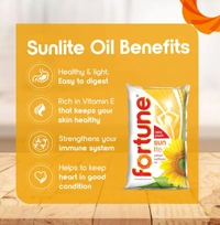 Fortune Sunlite Refined Sunflower Oil, 1L Goshop.in