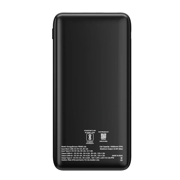 Boat EnergyShroom PB300 Lite 10000MAh - Black, 10K MAh