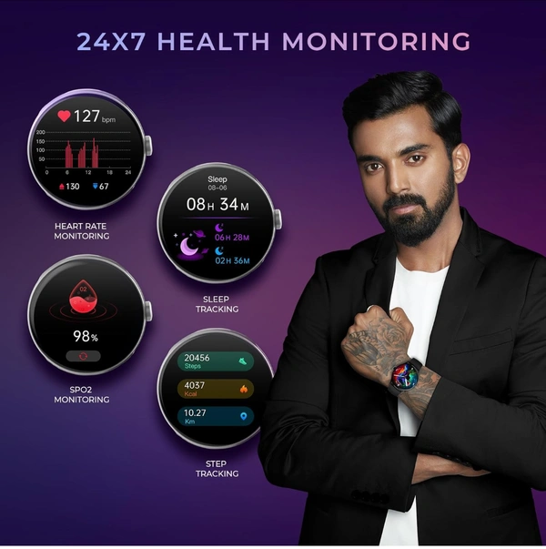 Beat XP beatXP Flare Pro 1.39” HD Display Bluetooth Calling Smart Watch, 100+ Sports Modes, Heart Rate Monitoring, SpO2, AI Voice Assistant, IP68  - Blue