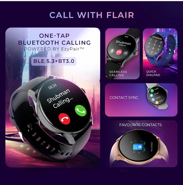 Beat XP beatXP Flare Pro 1.39” HD Display Bluetooth Calling Smart Watch, 100+ Sports Modes, Heart Rate Monitoring, SpO2, AI Voice Assistant, IP68  - Blue