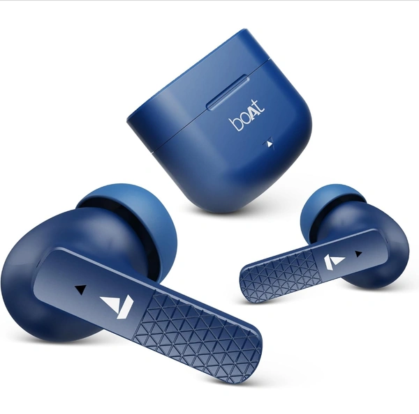 Boat boAt Newly Launched Airdopes 91 TWS Earbuds with 45 hrs Playtime, Beast™ Mode with 50 ms Low Latency, Dual Mics with ENx™, ASAP™ Charge, IWP™ Tech, IPX4 & Bluetooth v5.3 - Blue