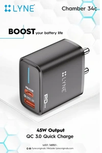 LYNE Chamber 34c - Black, TYPE C 45W