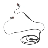JBL Tune 310C Wired in Ear Type C Headphones, Hi-Res Audio with Digital-to-Analog Converter, 3-Button EQ Preset Remote with Microphone, Tangle-Free Flat Cable, Compatible with USB-C Devices - Black, TYPE C