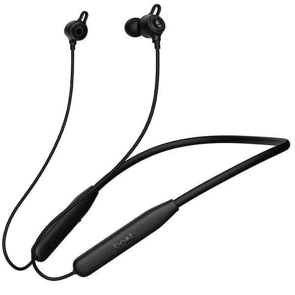BOAT boAt Rockerz 109 Bluetooth Neckband with 40 hrs Playback,ENx Technology, Beast Mode (60ms), Magnetic Buds, Dual Pairing, ASAP Charge, IPX5 Water Resistance - Active Black, NECKBAND
