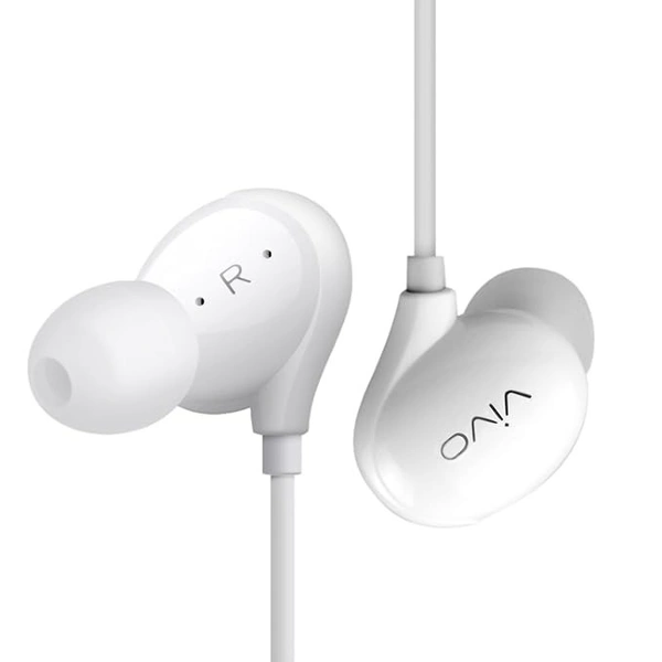 Vivo XE710 Wired Type C Earphones with Mic for Clear Calling, Powerful Audio,1.25M Cable - White, TYPE C