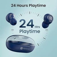 Portronics Harmonics Twins S13 in Ear True Wireless Earbuds with Mic, 24H Playtime, Game/Music Mode, Touch Control, 8mm Driver, Bluetooth 5.3v,IPX5 Water Resistance, Type C Fast Charging - Black