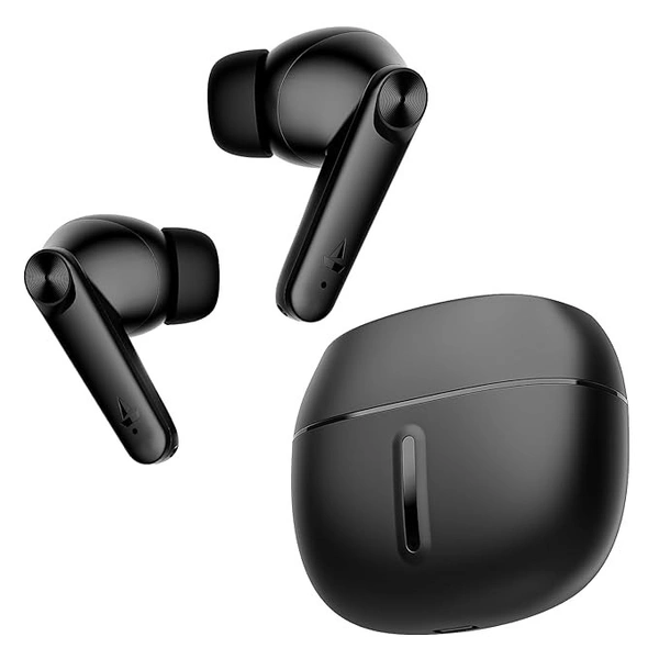 boAt Airdopes 200 Plus Truly Wireless in Ear Ear Buds w/ 100 Hours Playback, Quad Mics ENx Tech, 13mm Drivers, Beast Mode(50ms Low Latency), ASAP Charge(5 Min=60 Min), IWP Tech, BT v5.3 - Black, Airdopes