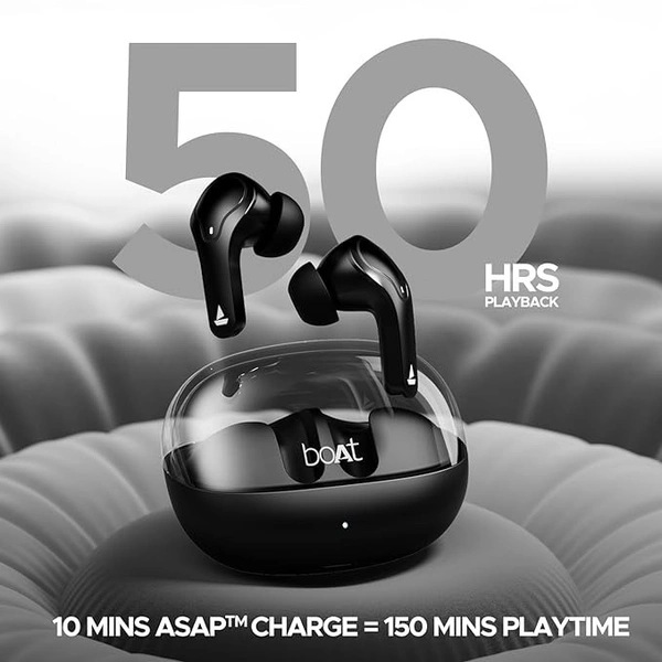 boAt Airdopes 311 Pro Truly Wireless in Ear Ear Buds w/upto 50 HRS Playtime, Dual Mics with ENx™ Tech,50 ms Low-Latency Beast™ Mode,ASAP™ Charging, IPX4,IWP Tech & BT v5.3 ear buds tws  - Black, TWS