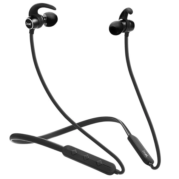 boAt Rockerz 255F Sports Wireless in Ear Earphones with Mic, Super Extra Bass, IPX5 Water & Sweat Resistance and Up to 6H Playback - Black, Neckband