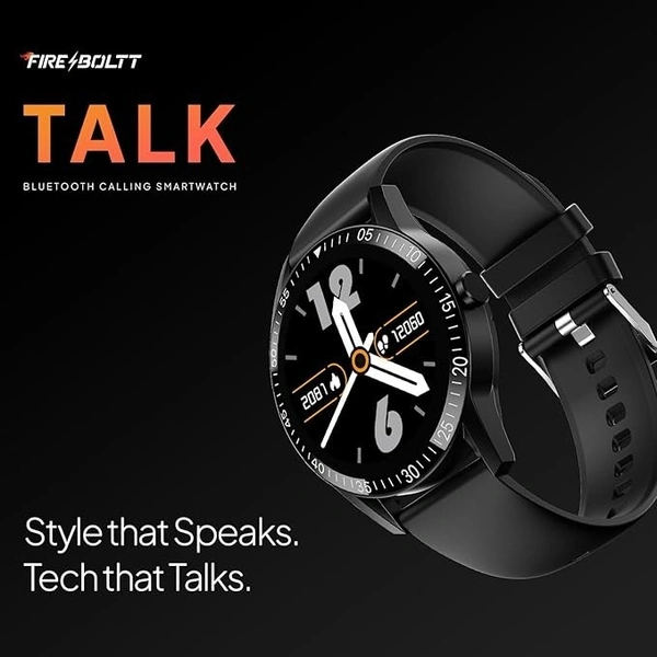 Fire-Boltt Talk Bluetooth Calling Smartwatch, 1.39" TFT Display with Dual Button, Hands On Voice Assistance, 120 Sports Modes, in Built Mic & Speaker - Black, Smartwatch