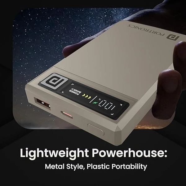 Portronics Luxcel Magclick 10k Mah 22.5W - Beige, 10K