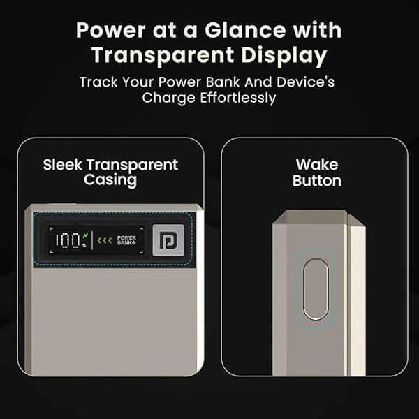 Portronics Luxcel Magclick 10k Mah 22.5W - Beige, 10K