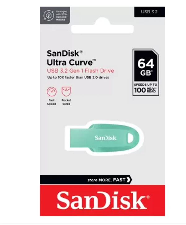 SANDISK SanDisk Ultra Curve Pen Drive 3.2 - Green, 64GB
