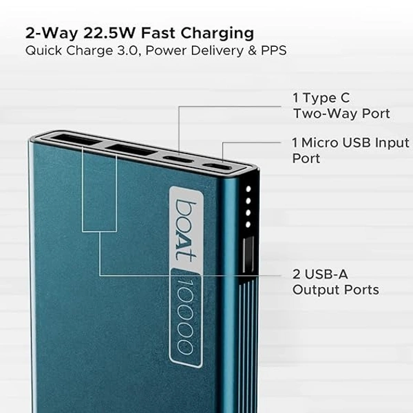 Boat Energy Shroom PB300 10000 MAh Powerbank - Steel Blue, 10K