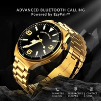 beatXP Vega X 1.43" (3.6 cm) Super AMOLED Display, One-Tap Bluetooth Calling Smart Watch, Metal Body, Rotary Crown, 466 * 466px, 500 Nits Brightness - Blue Metal Chain, SmartWatch