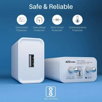 Portronics Adapto 62 2.4A 12W Mach USB Port USB Fast Wall Charger, BIS Certified, Made in India,Single USB Charging Adapter for iPhone 11/Xs/XS Max/XR/X/8/7/6/Plus, iPad Pro/Air 2/Mini 3/Mini 4 - White