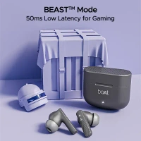 Boat boAt Newly Launched Airdopes 91 TWS Earbuds with 45 hrs Playtime, Beast™ Mode with 50 ms Low Latency, Dual Mics with ENx™, ASAP™ Charge, IWP™ Tech, IPX4 & Bluetooth v5.3 - Gray, TWS