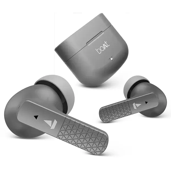Boat boAt Newly Launched Airdopes 91 TWS Earbuds with 45 hrs Playtime, Beast™ Mode with 50 ms Low Latency, Dual Mics with ENx™, ASAP™ Charge, IWP™ Tech, IPX4 & Bluetooth v5.3 - Gray, TWS